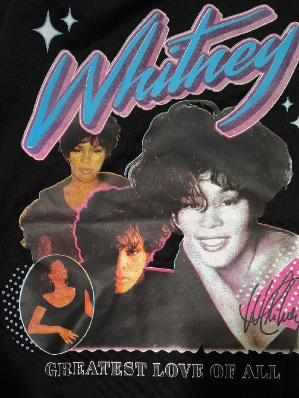WHITNEY HOUSTON Girls Large Graphic Tee Greatest Love Of All Top - Picture 5 of 8